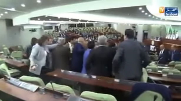 فيديو.. شجار وتشابك بالأيدي داخل البرلمان الجزائري