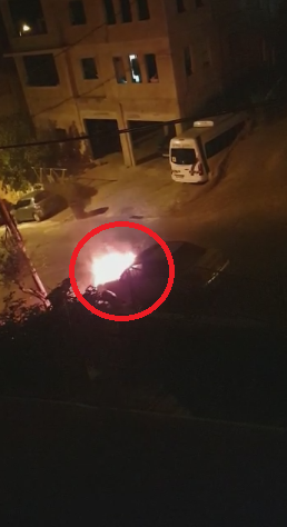 شاهد: اضرام النار  في مركبة مواطن من دير حنا