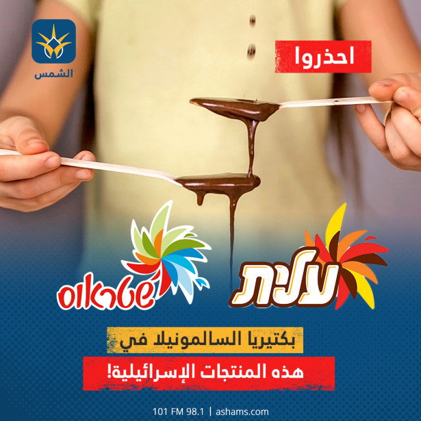 احذروا.. بكتيريا السالمونيلا في هذه المنتجات الإسرائيلية!