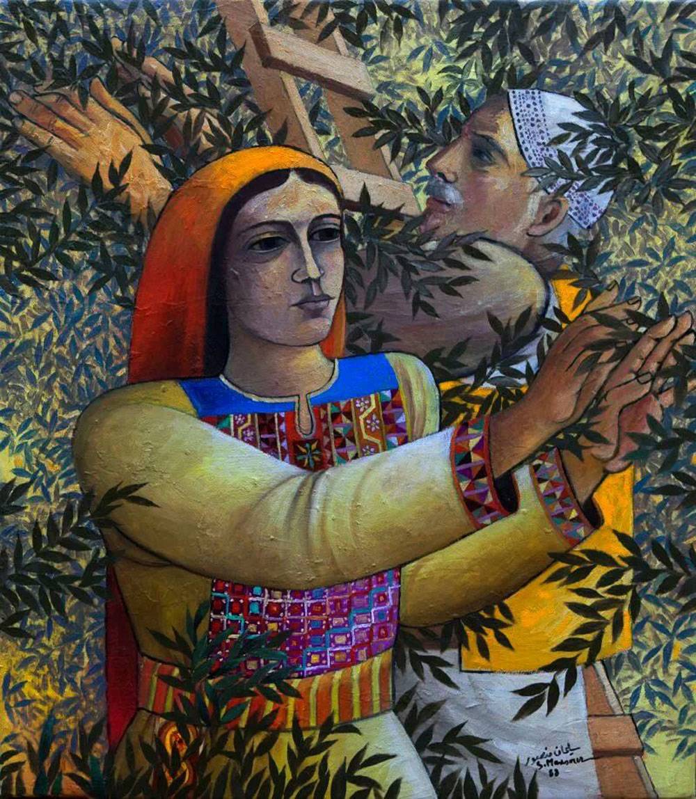 الرسمة للفنان الفلسطيني سليمان منصور