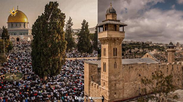 الآلاف يؤدون صلاة عيد الأضحى في الأقصى والحرم الإبراهيمي رغم تضييقات الشرطة الإسرائيلية