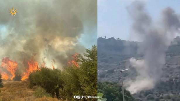 من مكان الحرائق -  تصوير جهاز الإطفاء