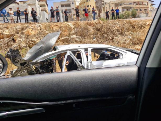 من الانفجار في الفاخورة - تصوير شهود عيان  