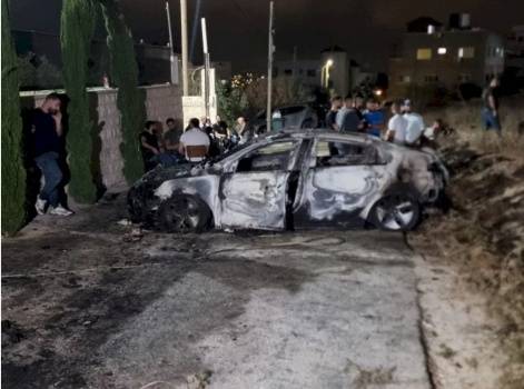 من هجوم المستوطنين على قرية جيت - وسائل التواصل