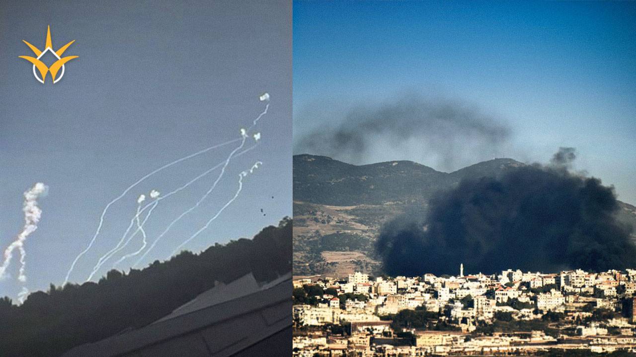 من القذائف الصاروخية من لبنان - وسائل التواصل