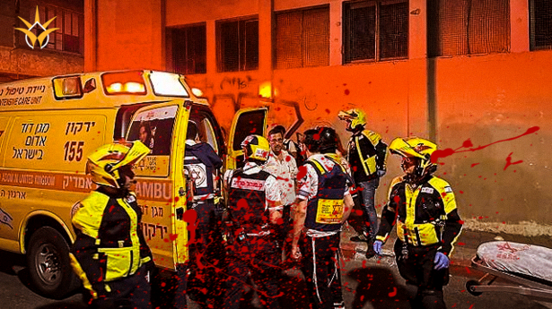من جريمة قتل في الطيرة - تصوير نجمة داود الحمراء