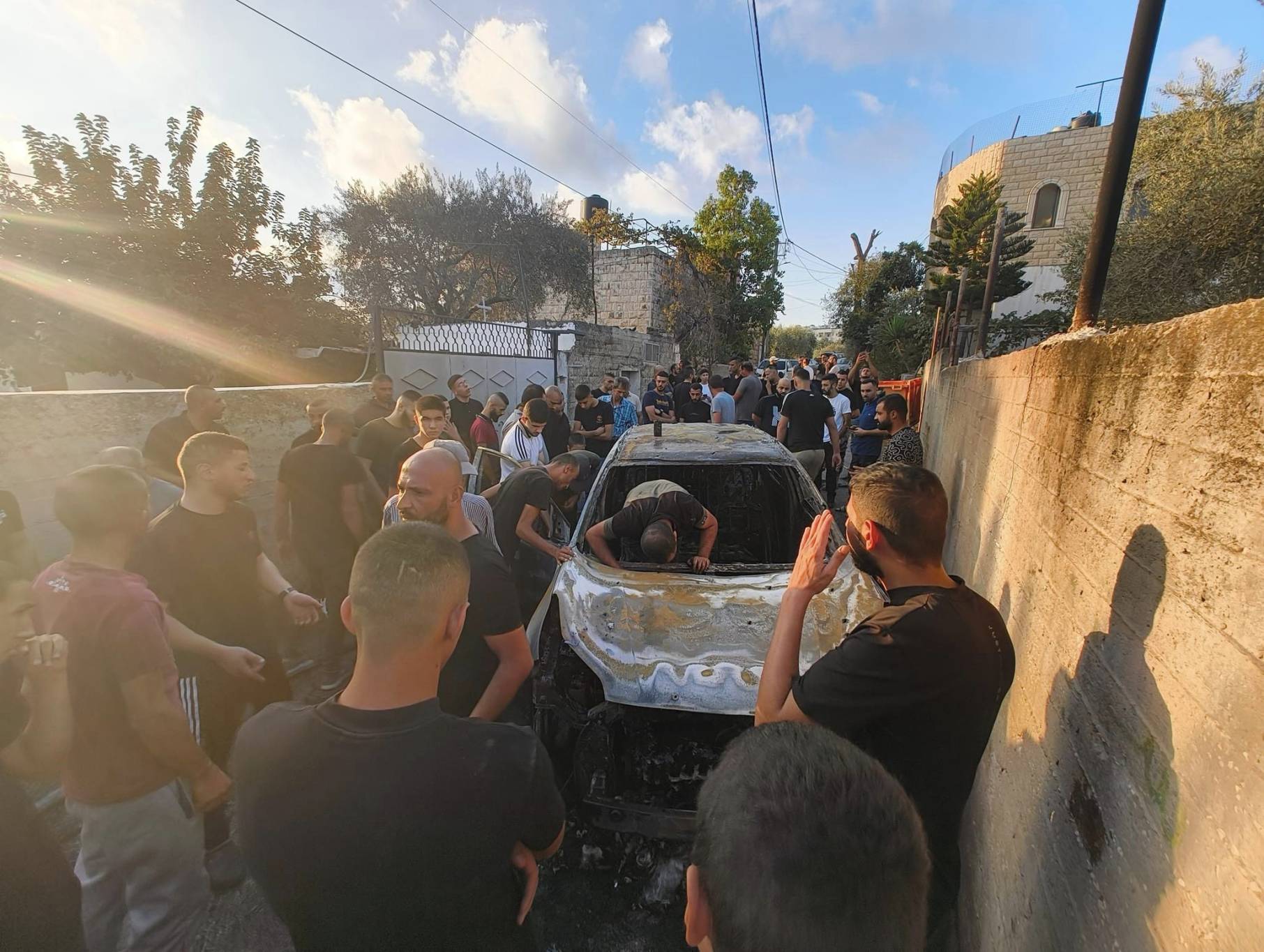 السيارة المستهدفة في جنين-مواقع تواصل 