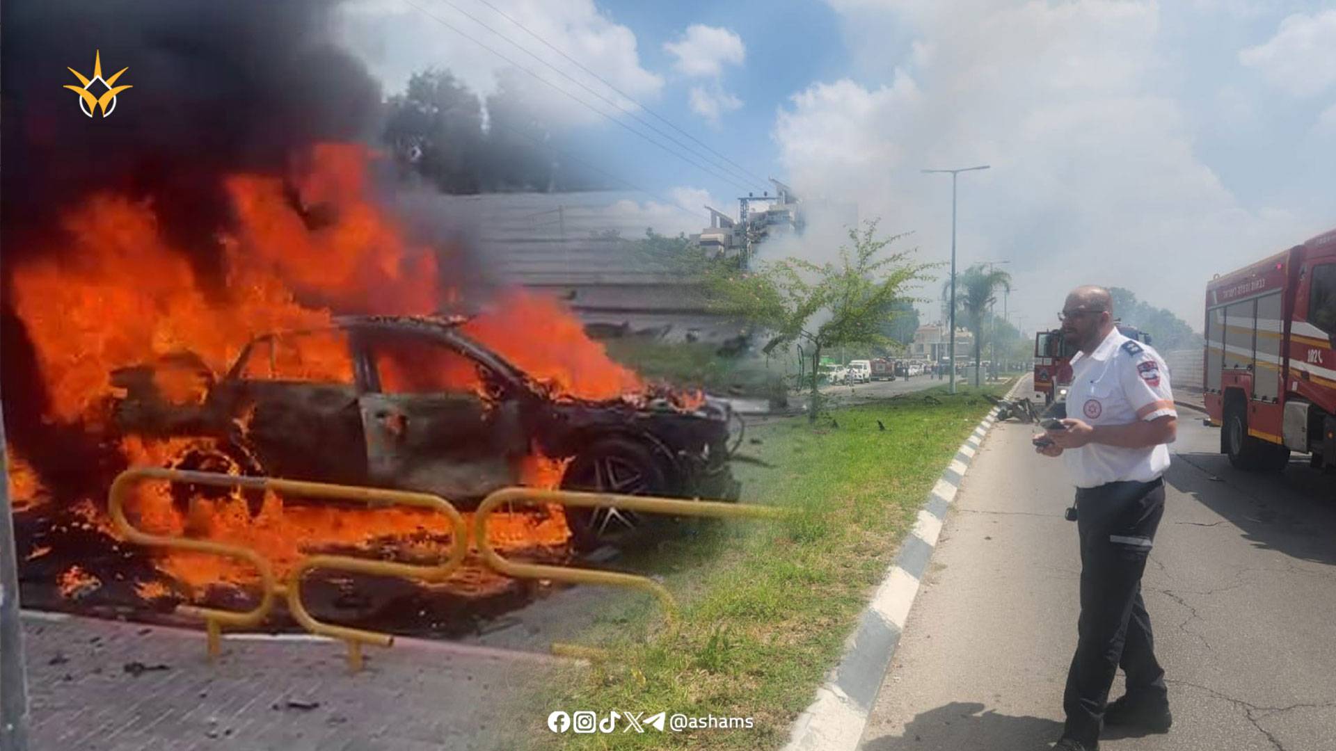 من مكان الانفجار - نجمة داوود الحمراء  