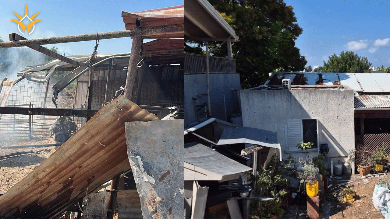 من مكان القصف - نجمة داوود الحمراء  