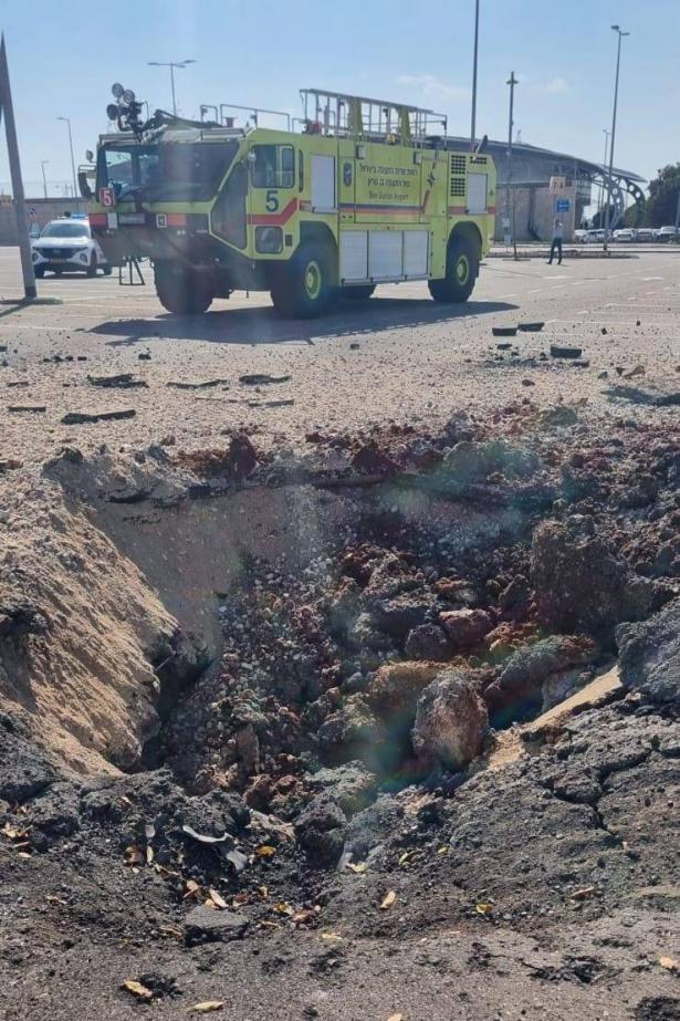 سقوط صاروخ قرب مطار بن غوريون-وسائل تواصل 