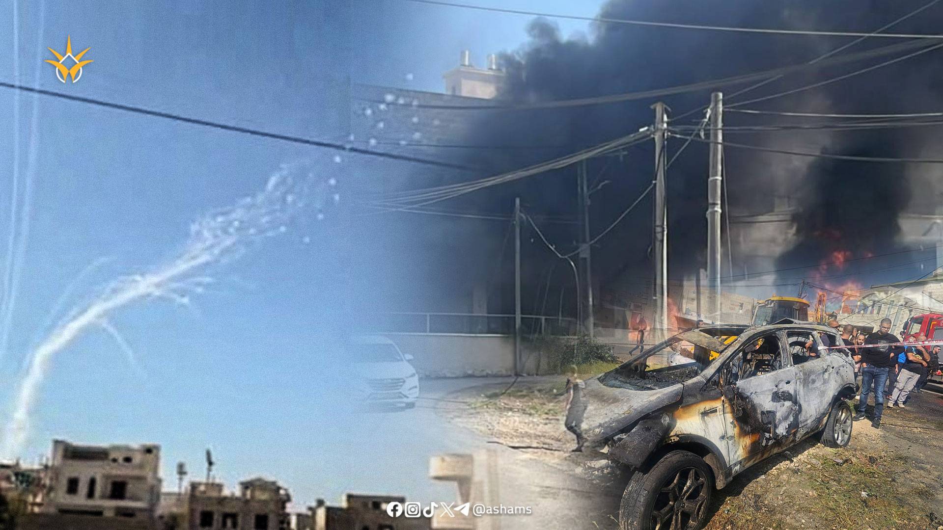 من مكان سقوط الصواريخ على مدينة طمرة