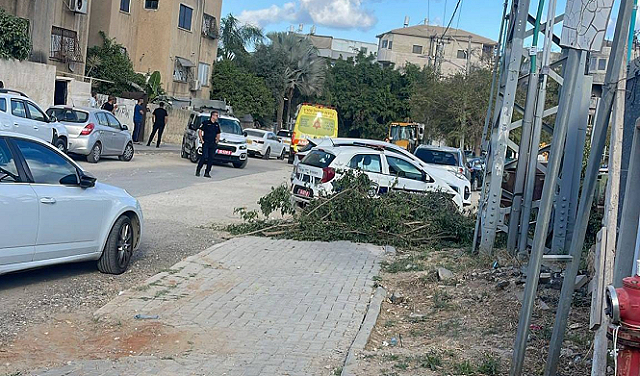 من مكان الجريمة بالرملة - تصوير الشرطة