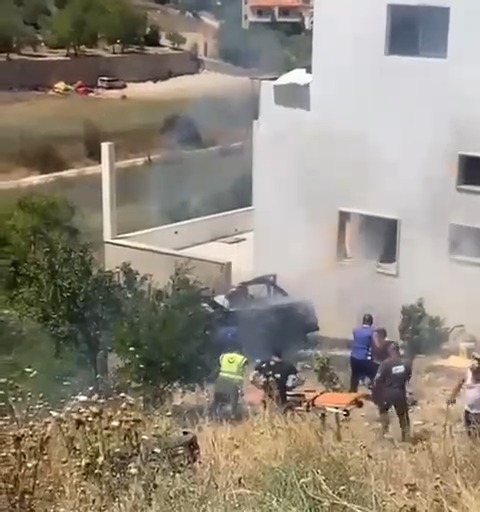 لقطة شاشة من فيديو استهداف السيارة - شهود عيان 