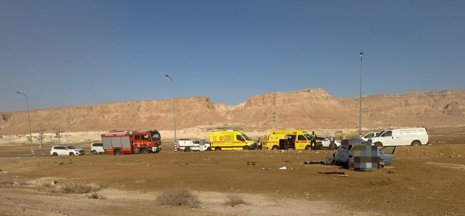 صور من مكان الحادث | تصوير: نجمة داود الحمراء

