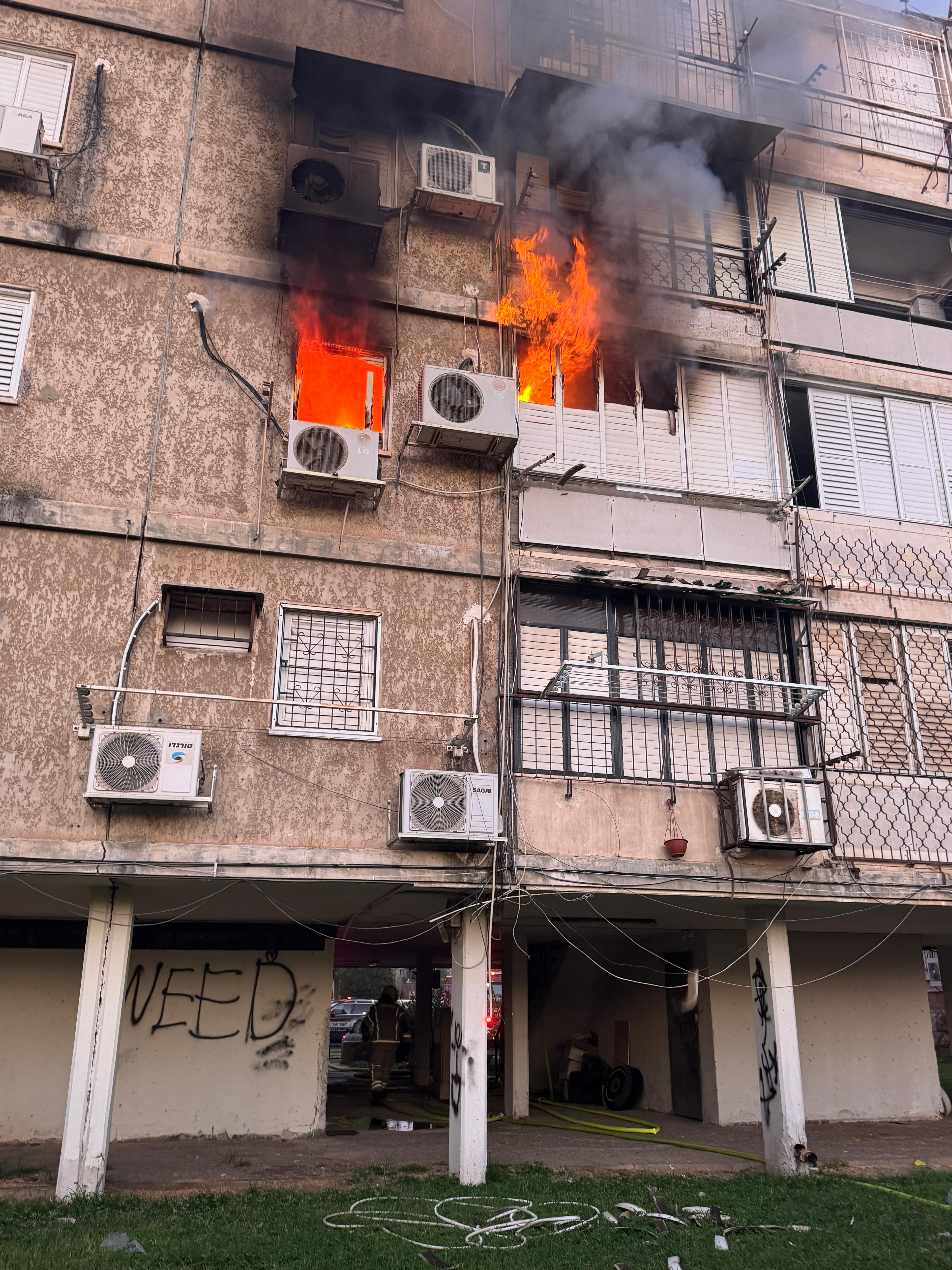 مكان الحريق-تصوير الإنقاذ والإطفاء 