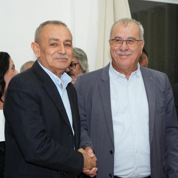 محمد بركة رئيس لجنة المتابعة سابقا  وجمال زحالقة الرئيس الحالي