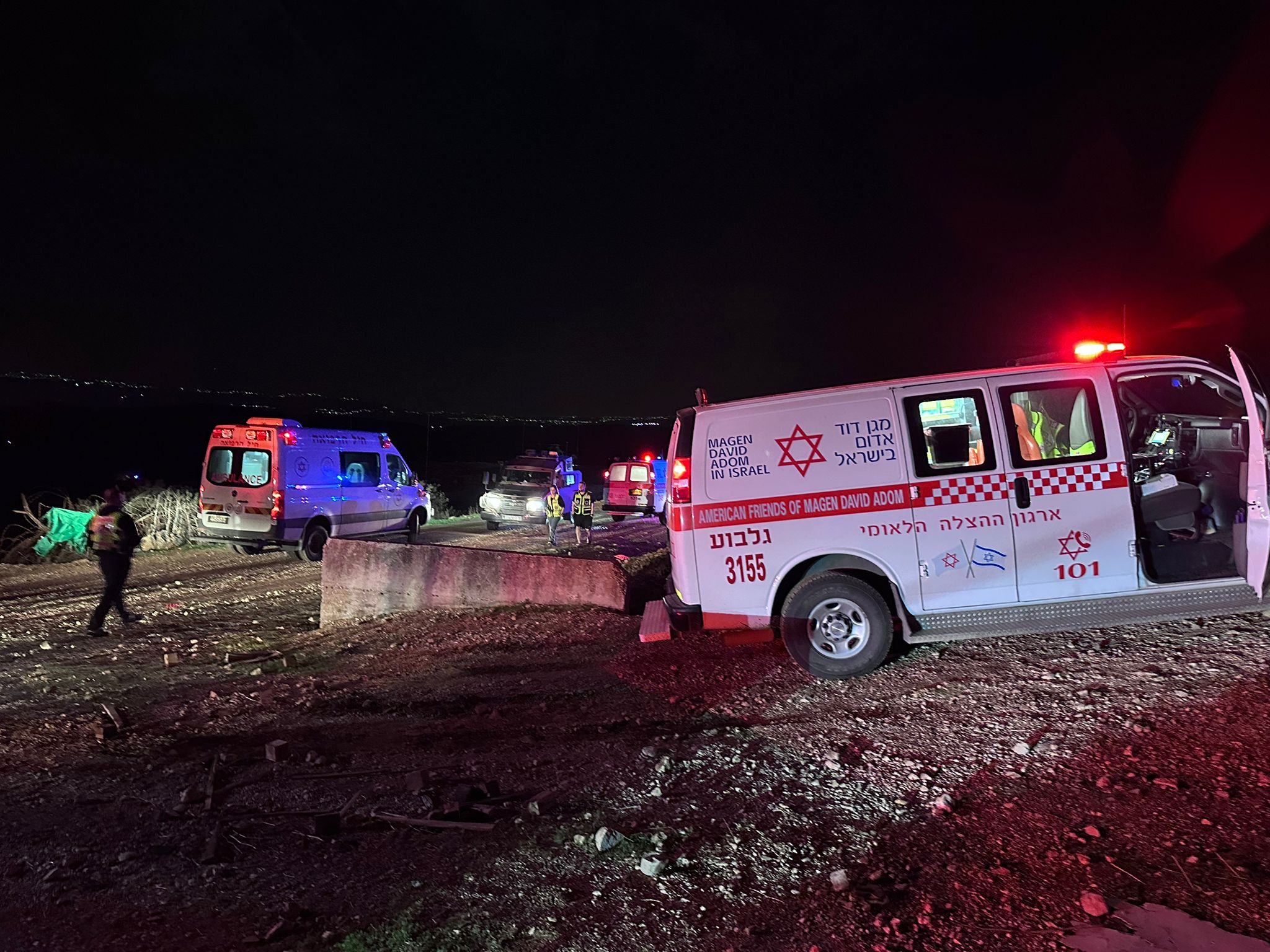 من موقع الحادث - تصوير نجمة داوود الحمراء