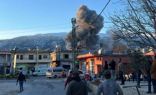 من الغارات على بلدة سحمر - شهود عيان 