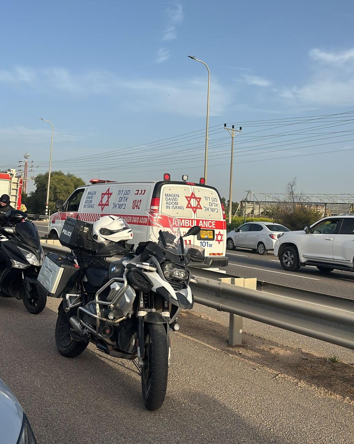 من موقع الحادث - تصوير نجمة داوود الحمراء