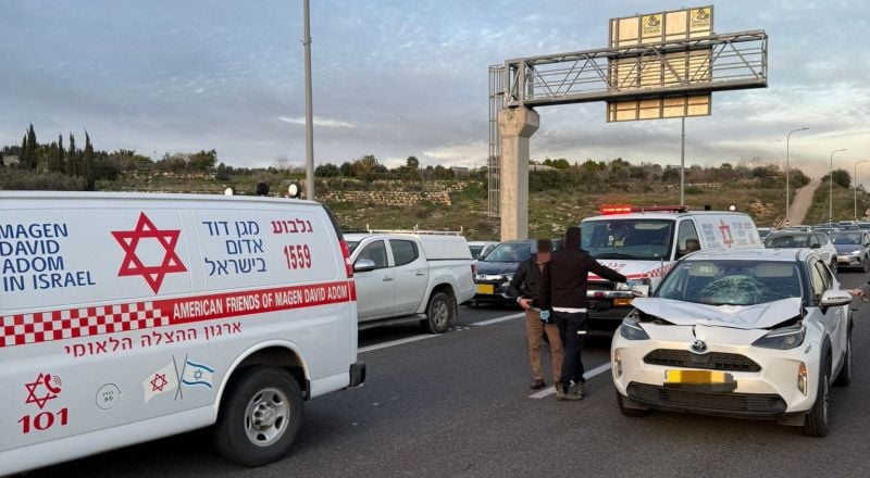 من مكان حادث الدهس - تصوير نجمة داوود الحمراء