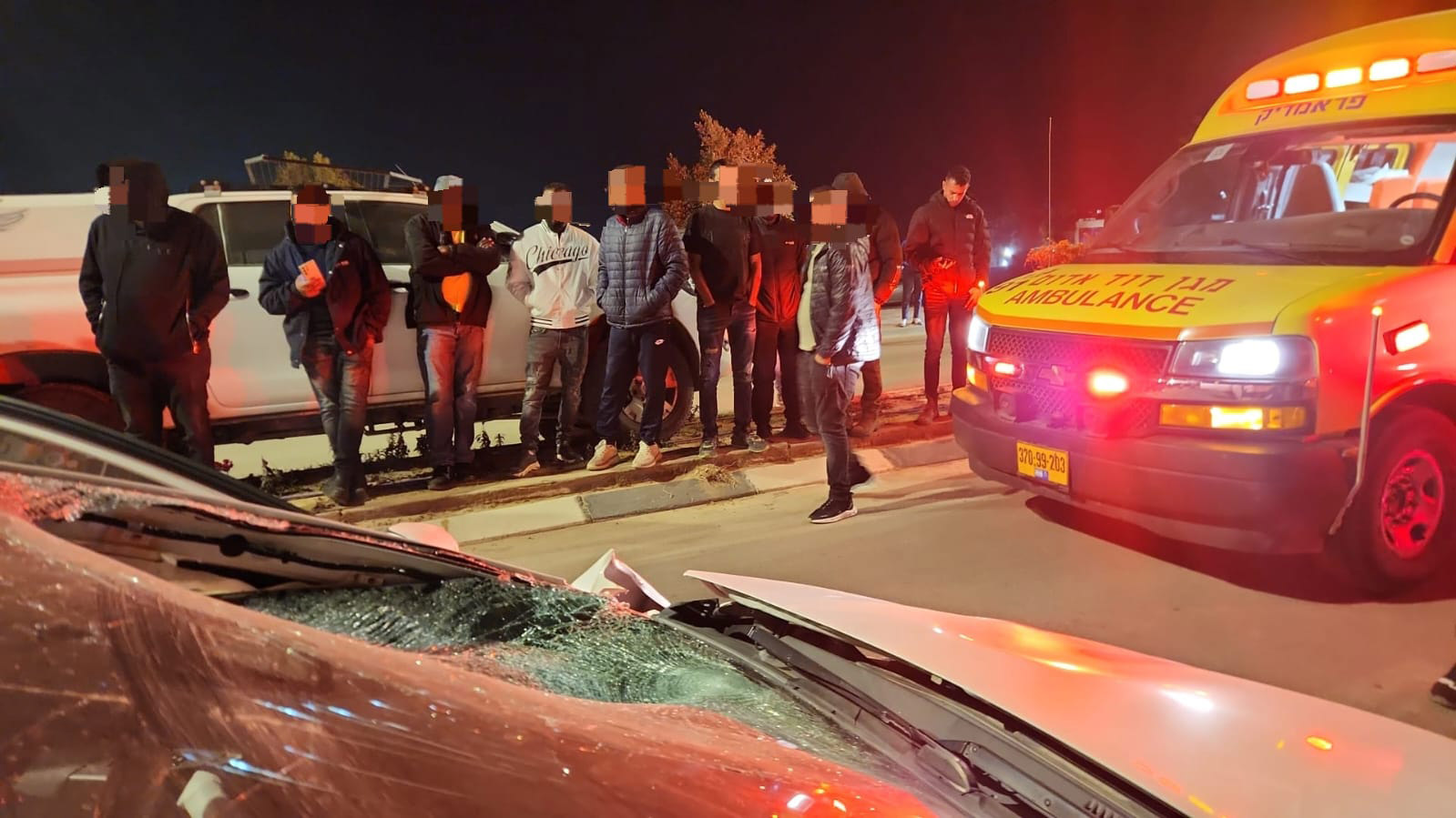 من حادث الدهس في رهط - تصوير نجمة داوود الحمراء