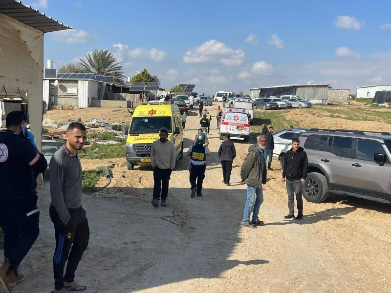 من مكان سقوط الصاروخ في النقب 