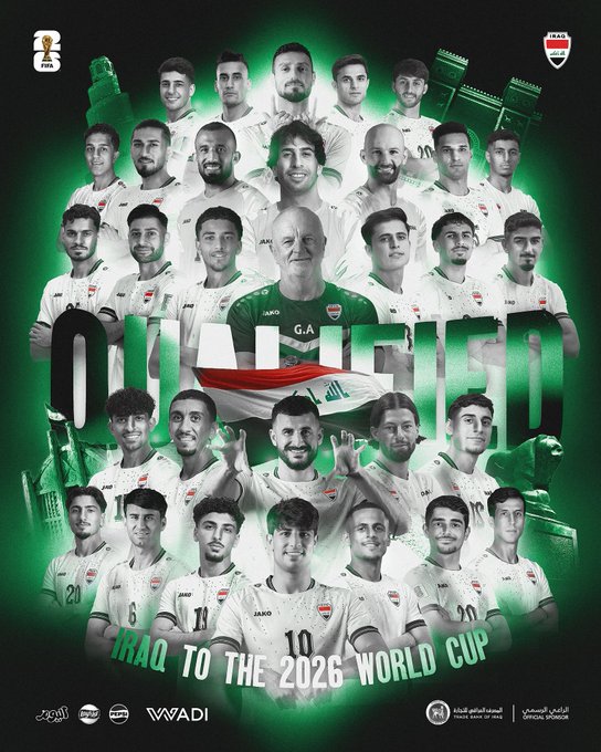 من الصفحة الرسمية لمنتخب العراق - @IraqNT_EN