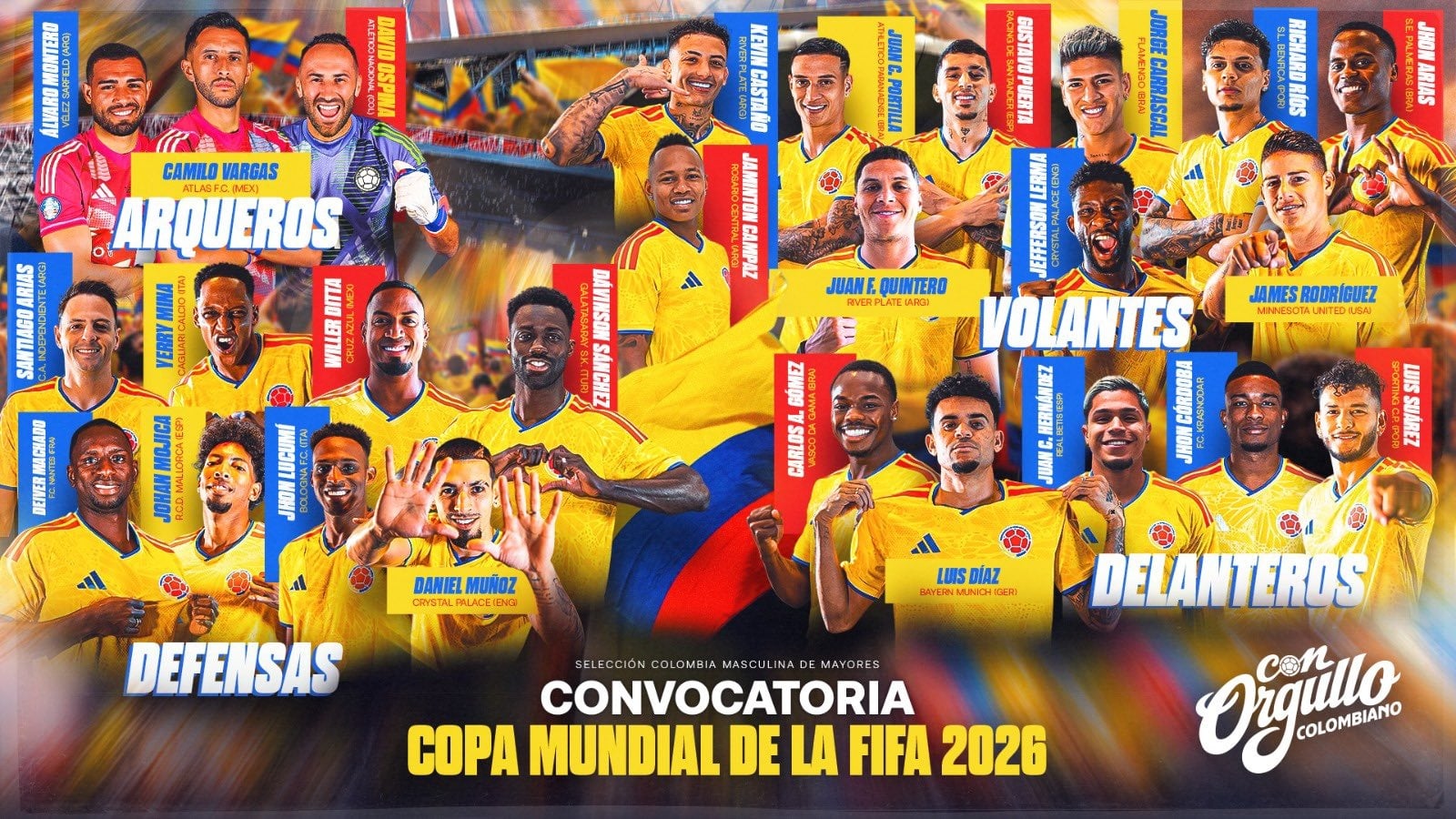 الصورة من الصفحة الرسمية لمنتخب كولومبيا- @FCFSeleccionCol