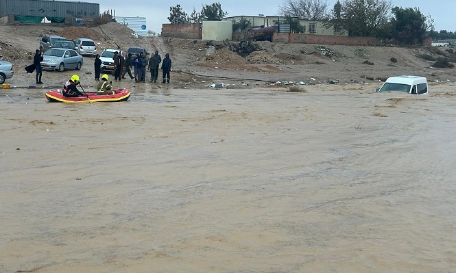 صورة سابقة لسيول وفيضانات في النقب (مصدر الصورة: سلطة الطبيعة)  