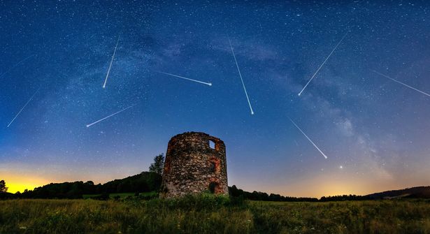 Meteor,Shower,And,The,Milky,Way,With,Old,Ruin,On | Shutterstock
