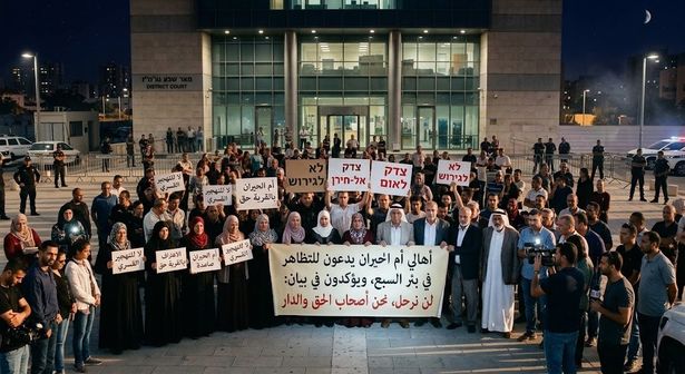 مظاهرات أمام المحكمة المركزية - صنع بواسطة الـ AI