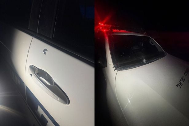 آثار رصاص على مركبة للشرطة وفقًا لبيانها تصوير: الشرطة الإسرائيلية