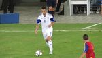 سائد أبو فرخي يحتفل بهدفه الأوّل بقميص المنتخب الإسرائيليّ خلال المباراة أمام النمسا، 24 أيلول - سبتمبر 2026. الصورة: Georg Hochmuth / APA | APA-Images / Alamy.