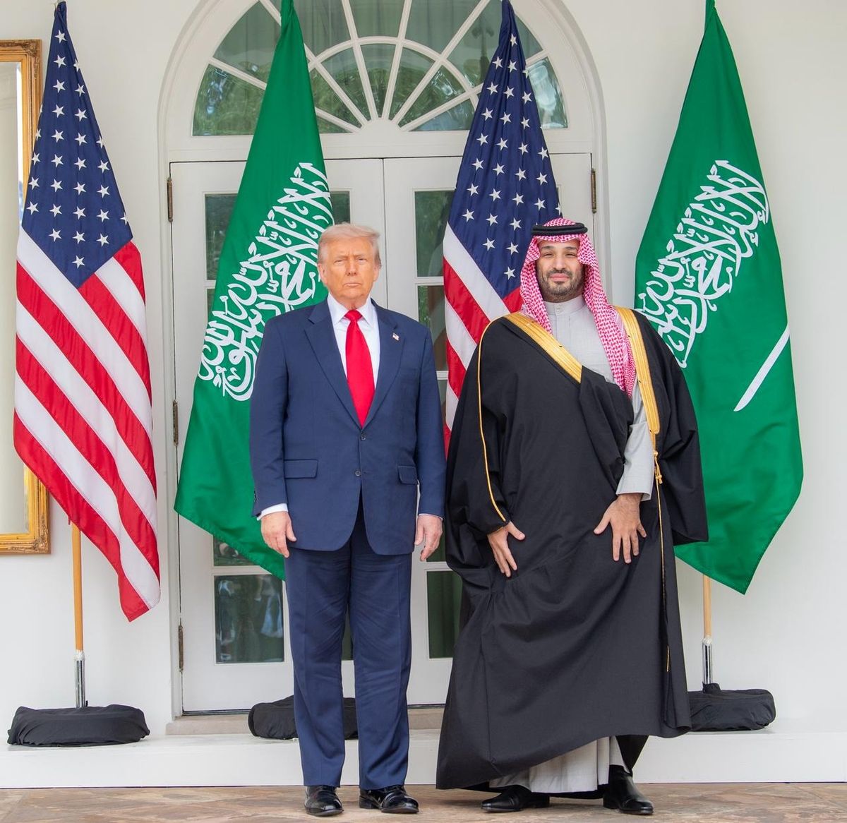 من لقاء ترمب محمد بن سلمان في واشنطن- واس على منصة اكس 