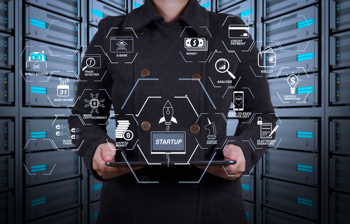 Financial,Technology,Flowchart,And,Basic,Income,Mining,Cryptocurrency,With,Blockchain | Shutterstock