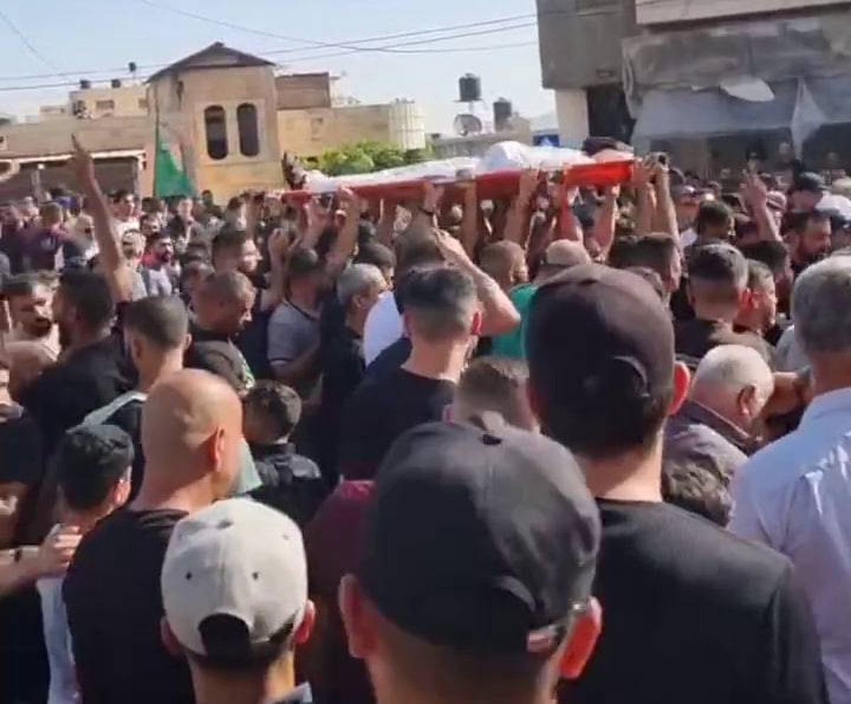 لقطة شاشة من فيديو تشييع الجثامين في طوباس - وسائل التواصل