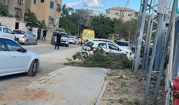 من مكان الجريمة بالرملة - تصوير الشرطة