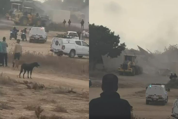 لقطة من فيديو لتنفيذ عملية الهدم في القرية