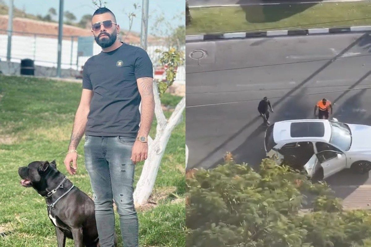 المرحوم ناصر نويصري، وإلى جانبه صورة من موقع الجريمة في أشكلون ٢٠٢٤ - 
وفق المادة ٢٧أ من قانون حقوق النشر