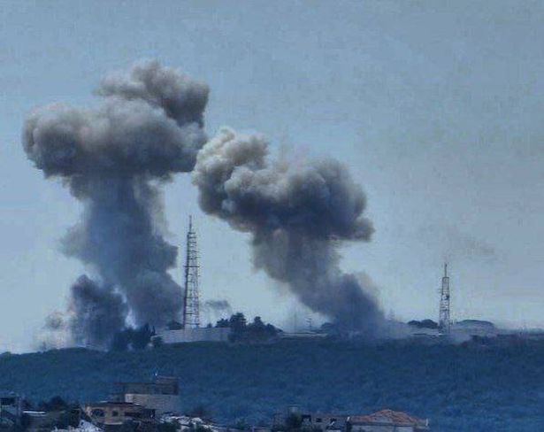 تصوير شهود - من استهداف مقر قيادة فرقة الجليل 91 
