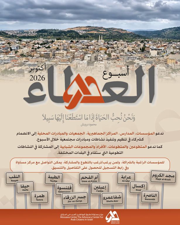 صورة للاعلان الرسمي للمبادرة | المصدر: الصفحة الرسمية لمركز مساواة على فيسبوك