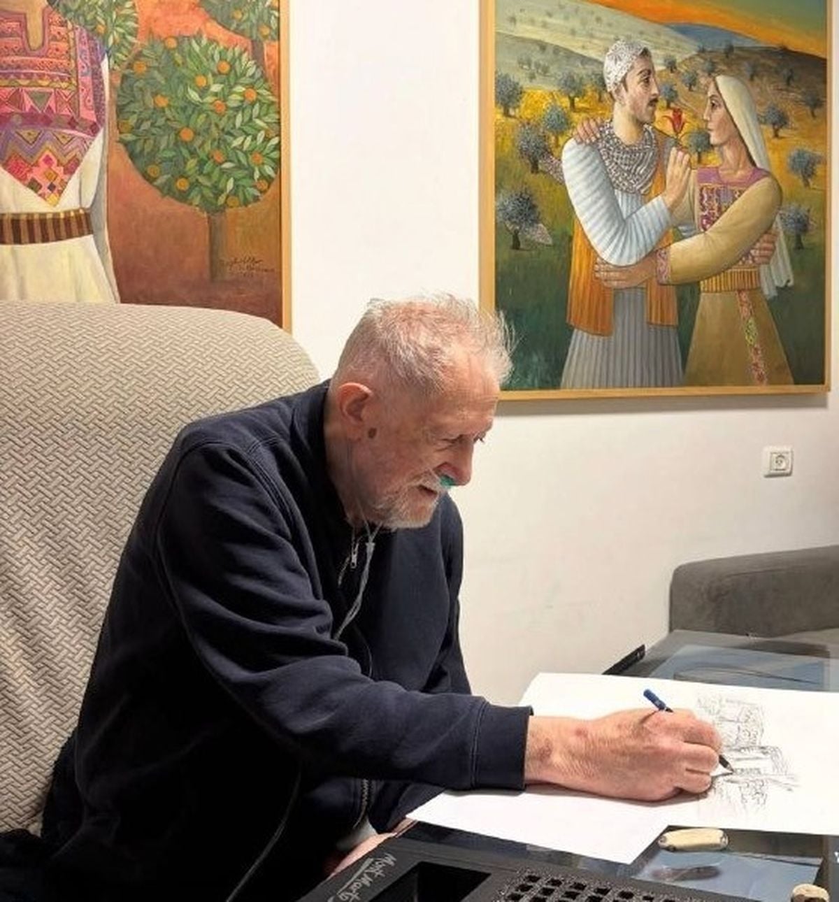 وفاة الفنان الفلسطيني الكبير سليمان منصور صاحب لوحة "جمل المحامل"
