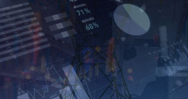 Image,Of,Graphs,And,Data,Over,Fiend,With,Electricity,Pole | Shutterstock