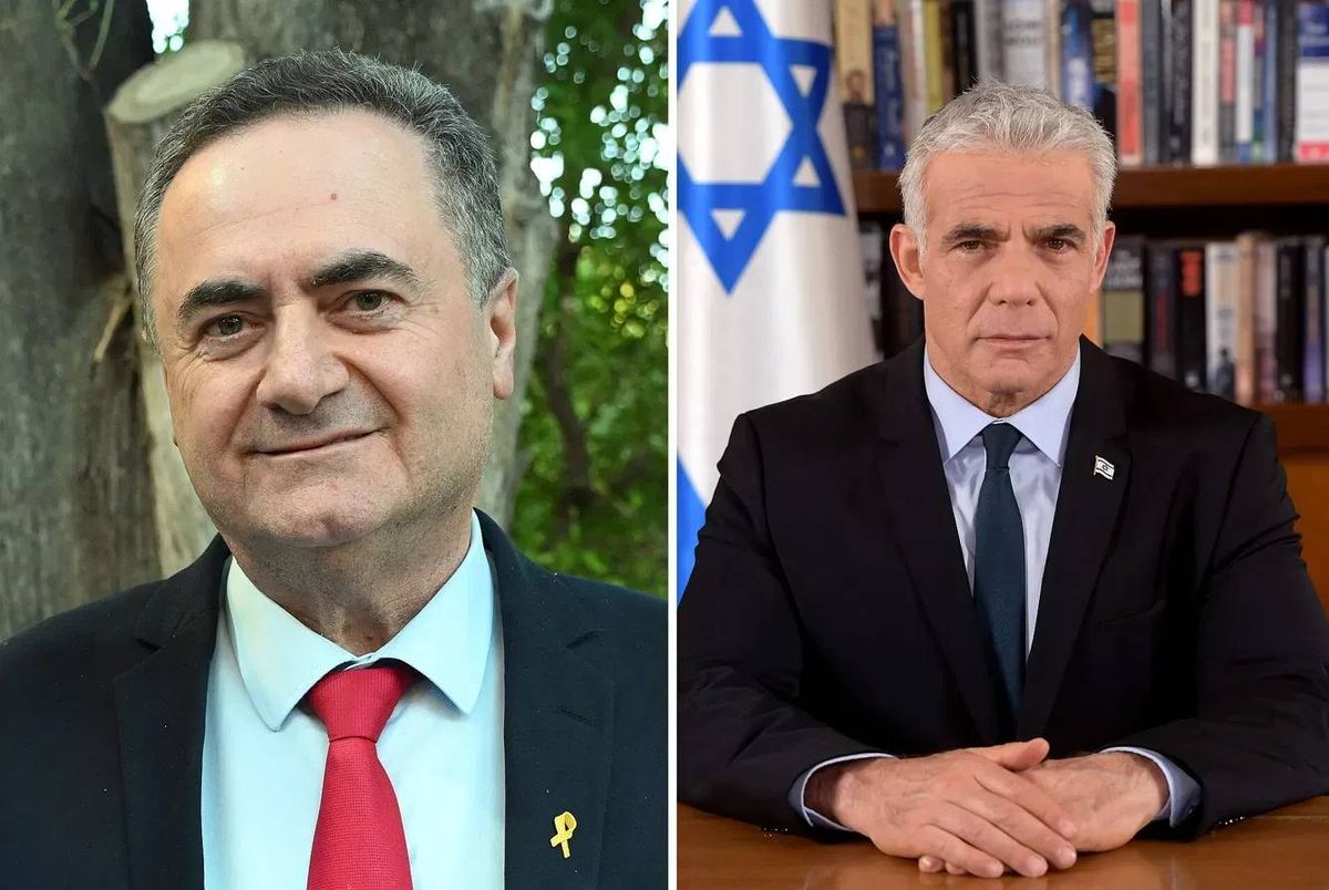 على اليمين لابيد على اليسار كاتس ويكيميديا كومونز – ترخيص CC BY-SA 4.0 (تصميم الشمس)
