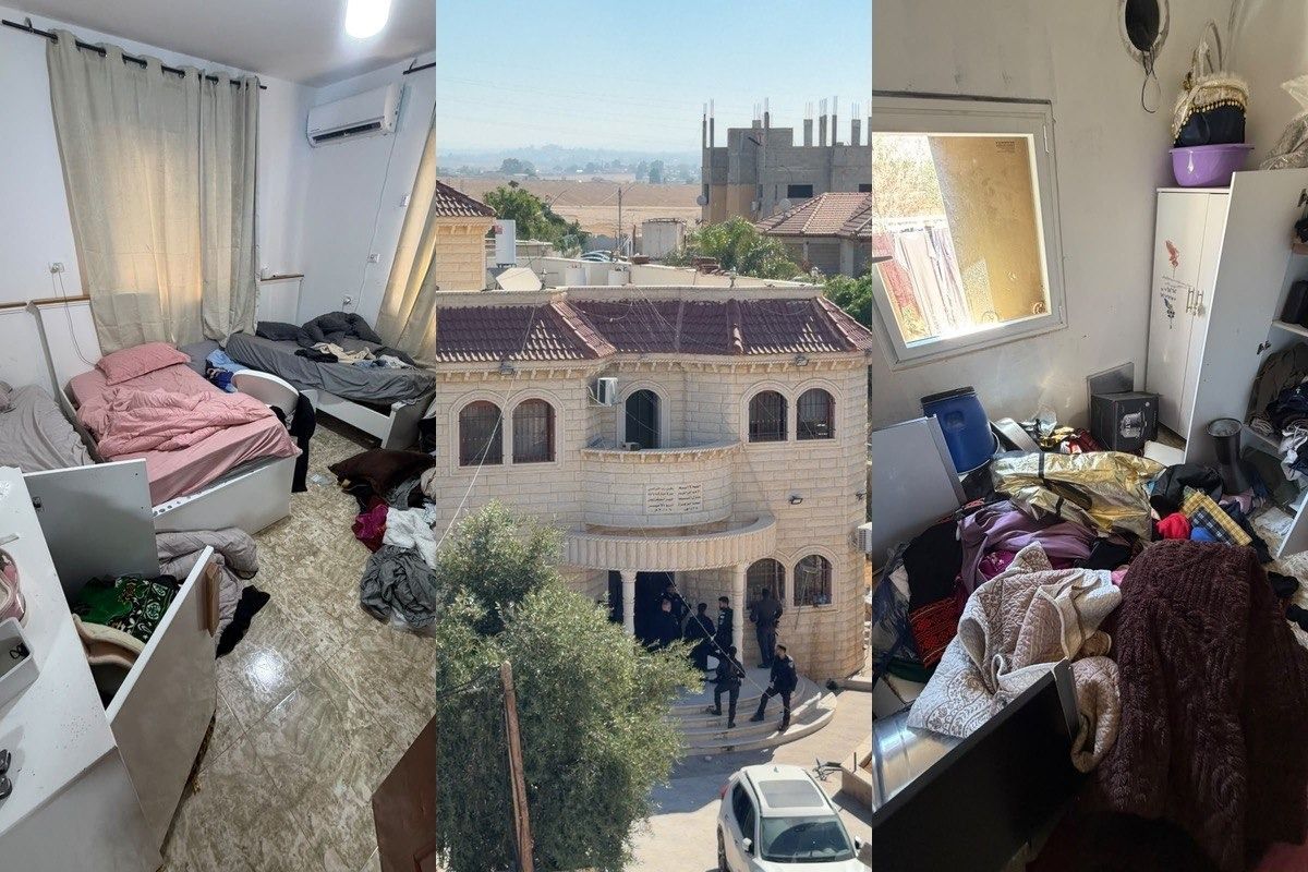 منزل العائلة في تل السبع بعد عملية المداهمة  - تصوير صاحب المنزل 

