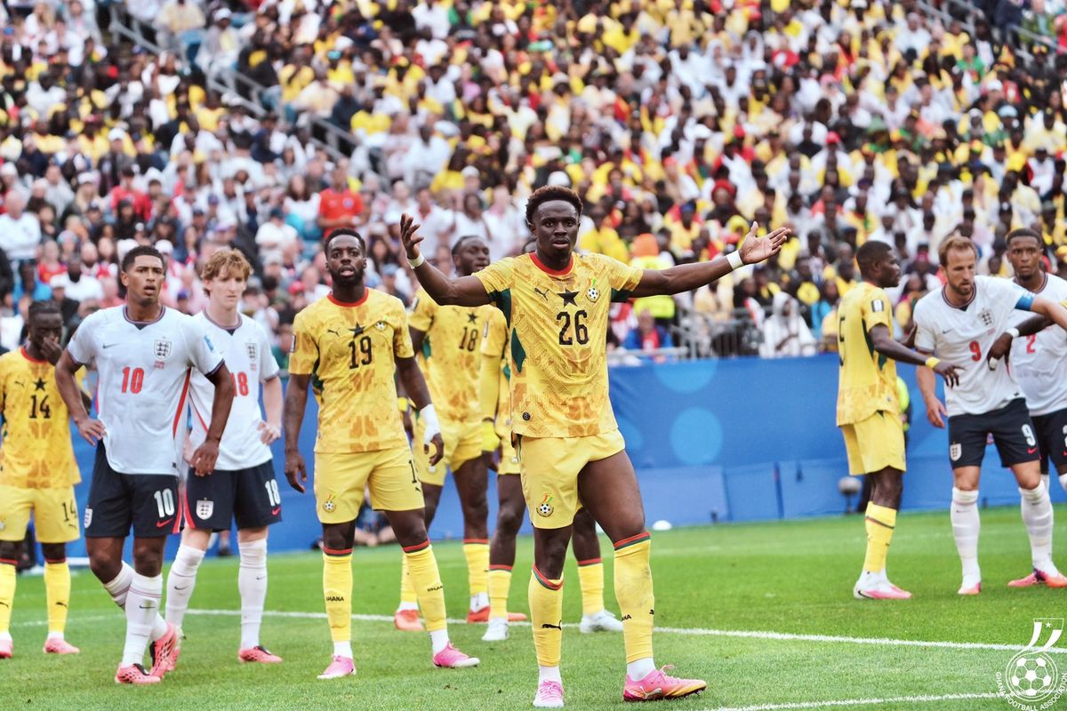 مباراة غانا أمام إنجلترا، الصورة من الحساب الرسمي لمنتخب غانا على إكس- @GhanaBlackstars
