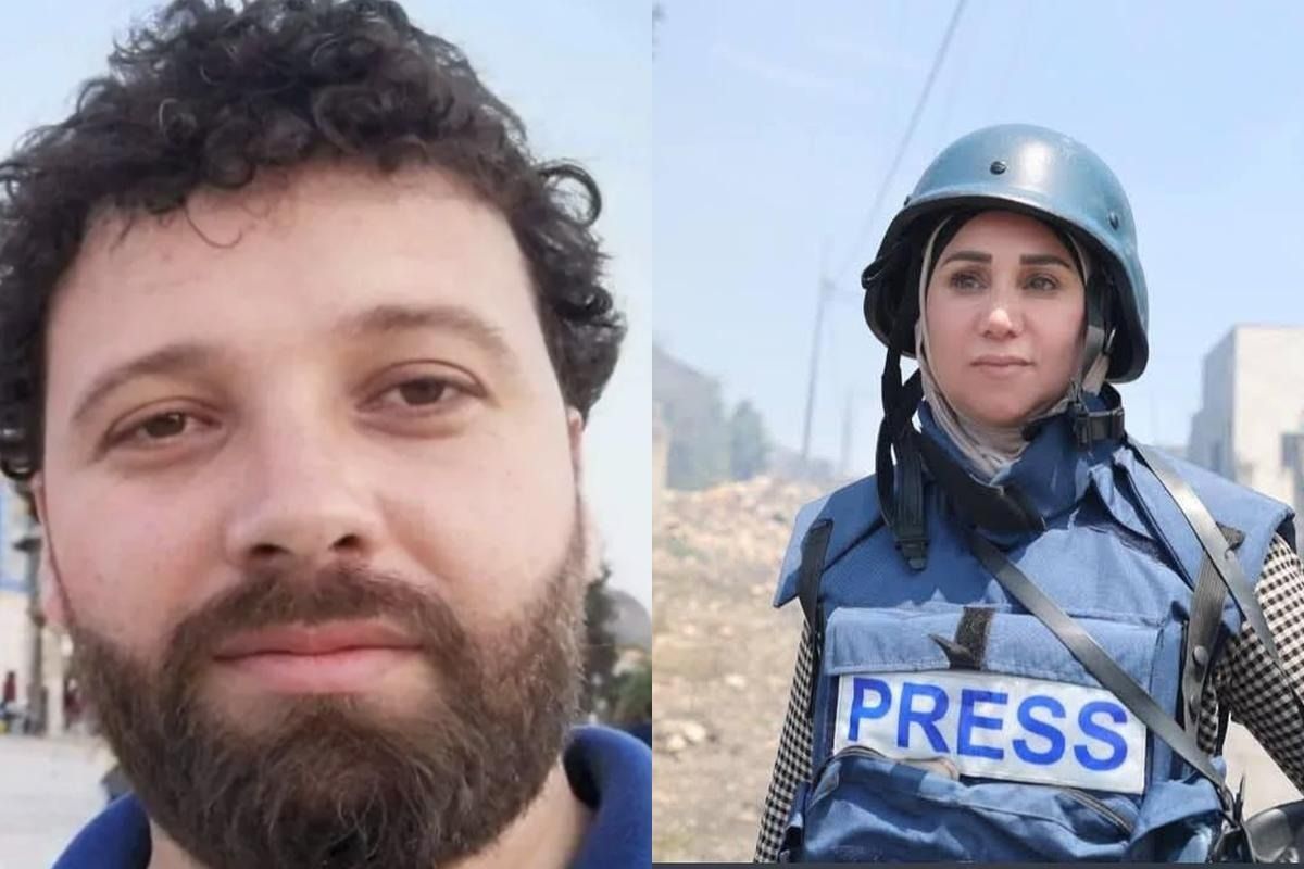 على اليمين الصحافية رجاء جبر
على اليسار الصحافي سامي الشامي