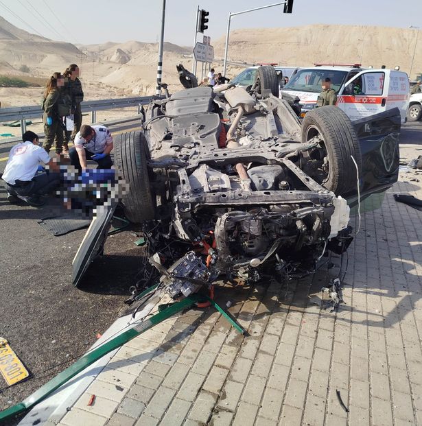 من موقع الحادث- تصوير نجمة داوود الحمراء 