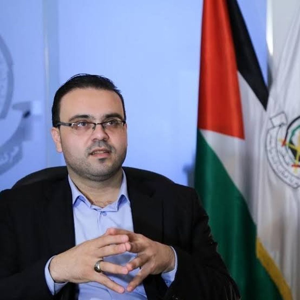 حازم قاسم الناطق باسم حماس -  تستخدم الصورة بموجب بند 27 أ لقانون الحقوق الأدبية لسنة 2007