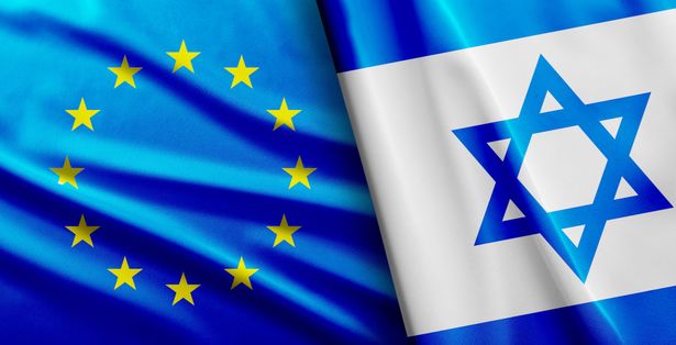 International,Relations.,Flags,Of,Israel,And,European,Union,As,Background, | Shutterstock